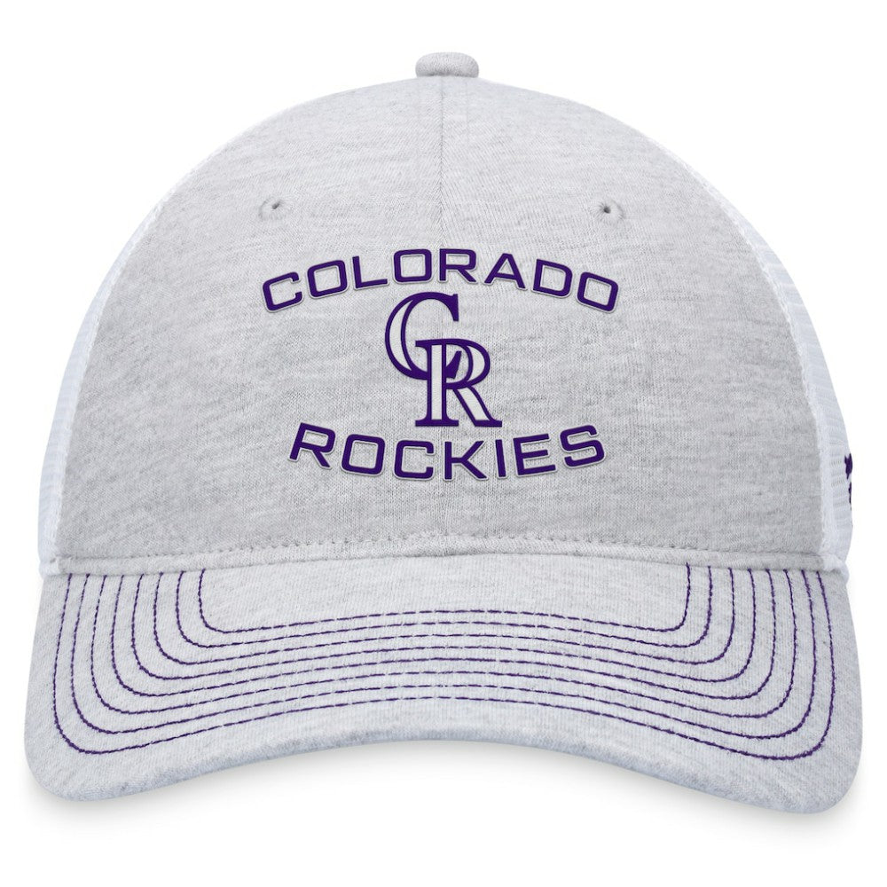 Gray Colorado Rockies Fanatics Trucker Adjustable Hat