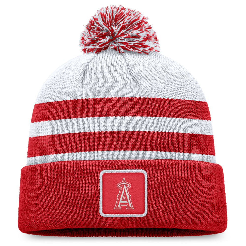 Gray Los Angeles Angels Fanatics Cuffed Knit Hat with Pom