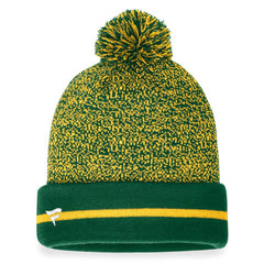 Green/Gold Athletics Fanatics Space-Dye Cuffed Knit Hat with Pom