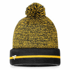 Black/Gold Pittsburgh Pirates Fanatics Space-Dye Cuffed Knit Hat with Pom