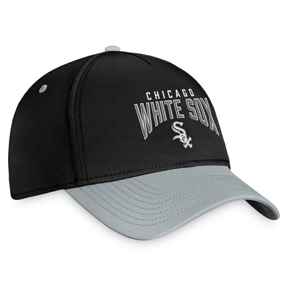 Black/Gray Chicago White Sox Fanatics Stacked Logo Flex Hat