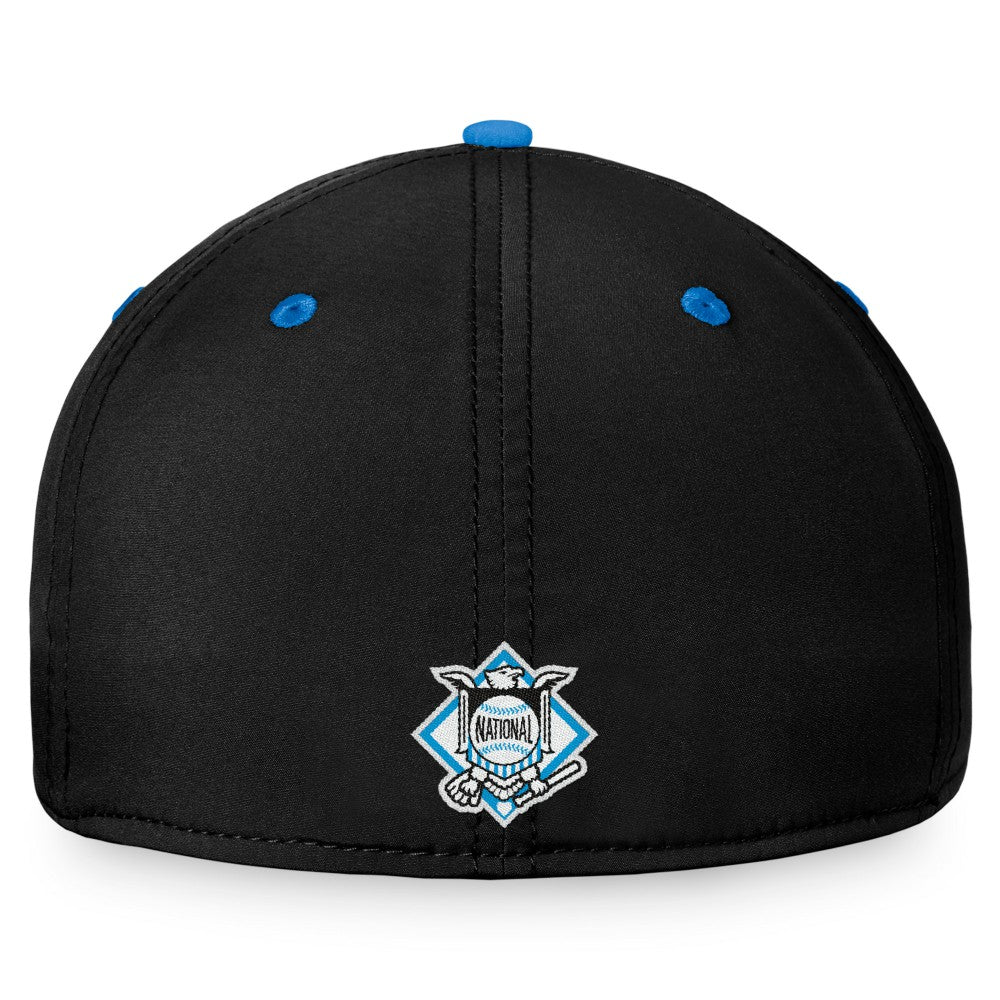 Black/Blue Miami Marlins Fanatics Stacked Logo Flex Hat