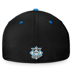 Black/Blue Miami Marlins Fanatics Stacked Logo Flex Hat