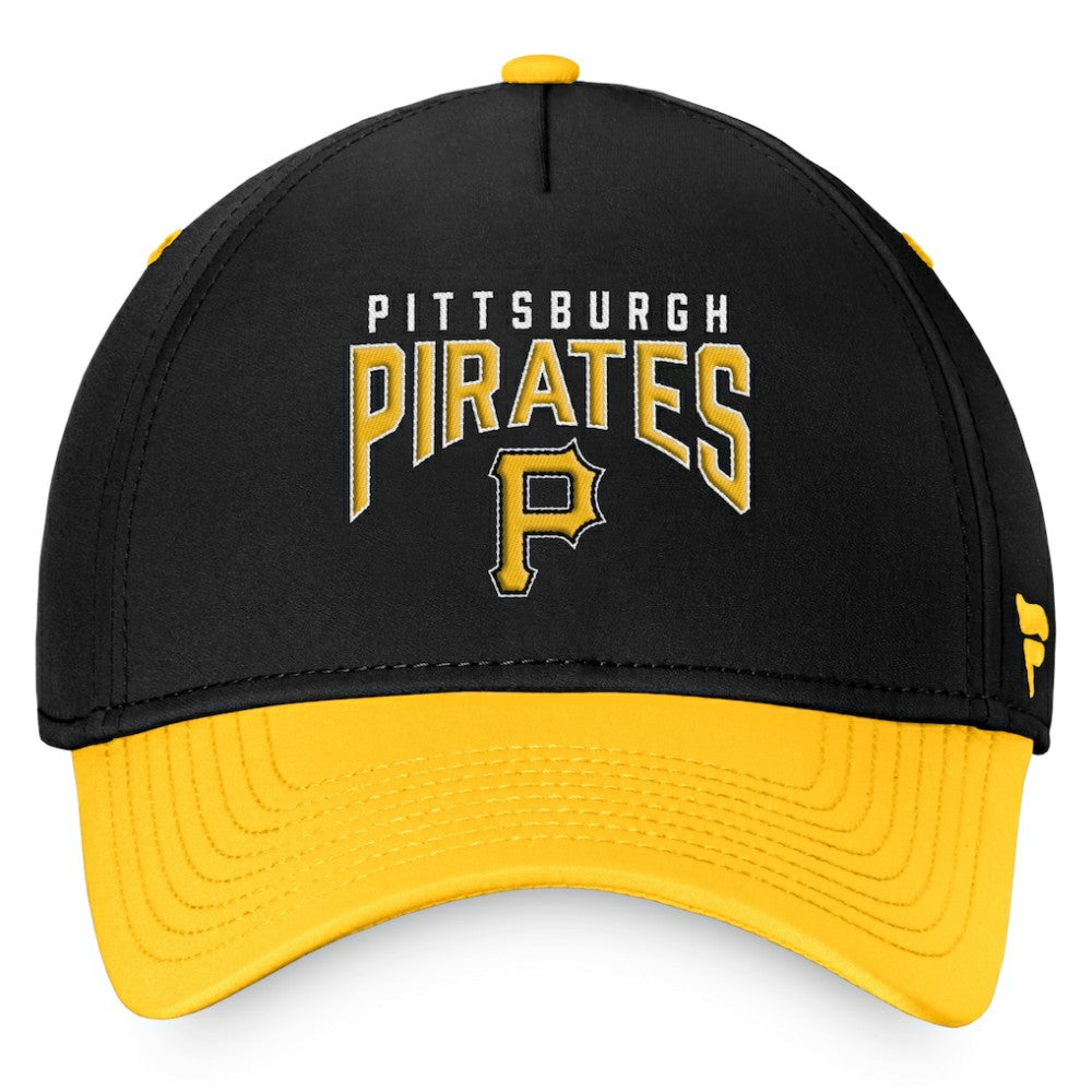 Black/Yellow Pittsburgh Pirates Fanatics Stacked Logo Flex Hat