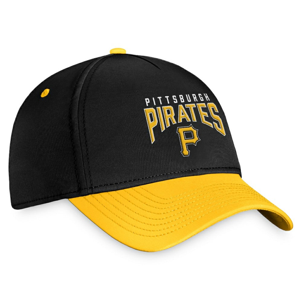 Black/Yellow Pittsburgh Pirates Fanatics Stacked Logo Flex Hat