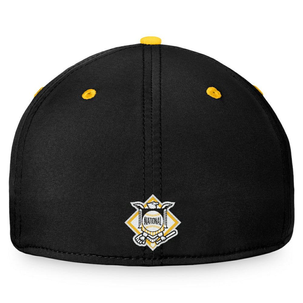 Black/Yellow Pittsburgh Pirates Fanatics Stacked Logo Flex Hat