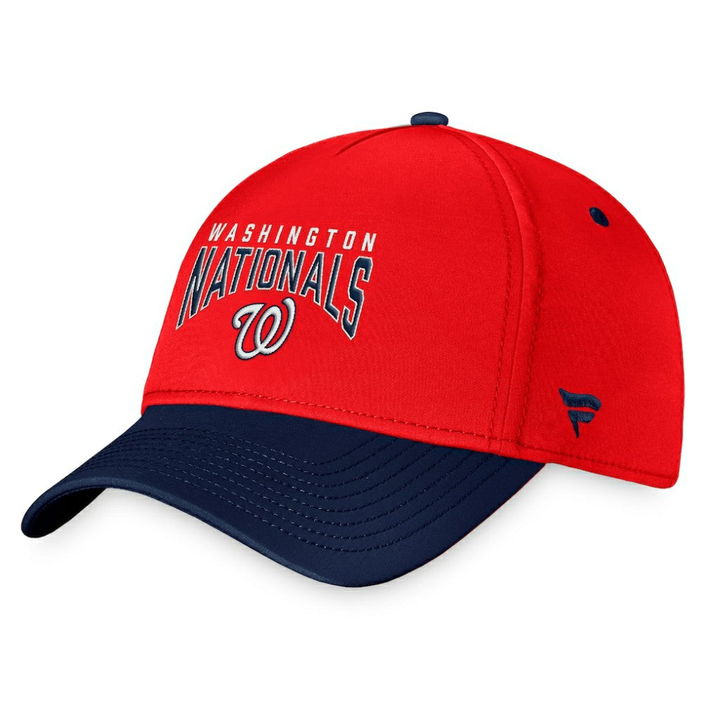 Red/Navy Washington Nationals Fanatics Stacked Logo Flex Hat