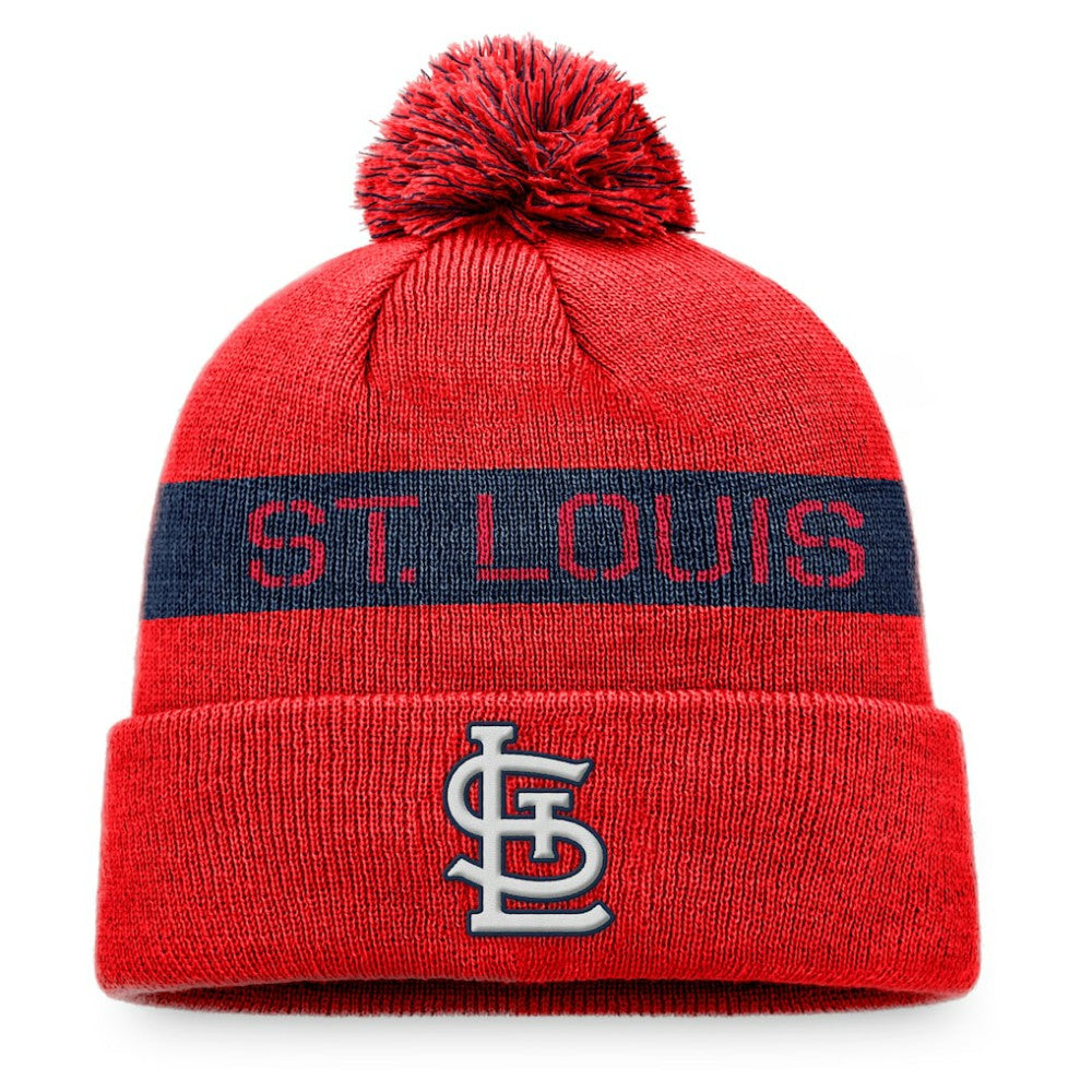 Red/Navy St. Louis Cardinals Fanatics League Logo Cuffed Knit Hat with Pom