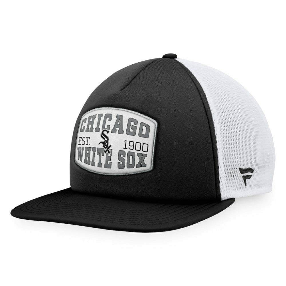 Black Chicago White Sox Fanatics Foam Front Patch Trucker Snapback Hat