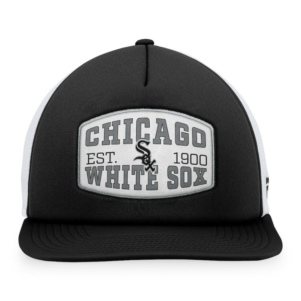 Black Chicago White Sox Fanatics Foam Front Patch Trucker Snapback Hat