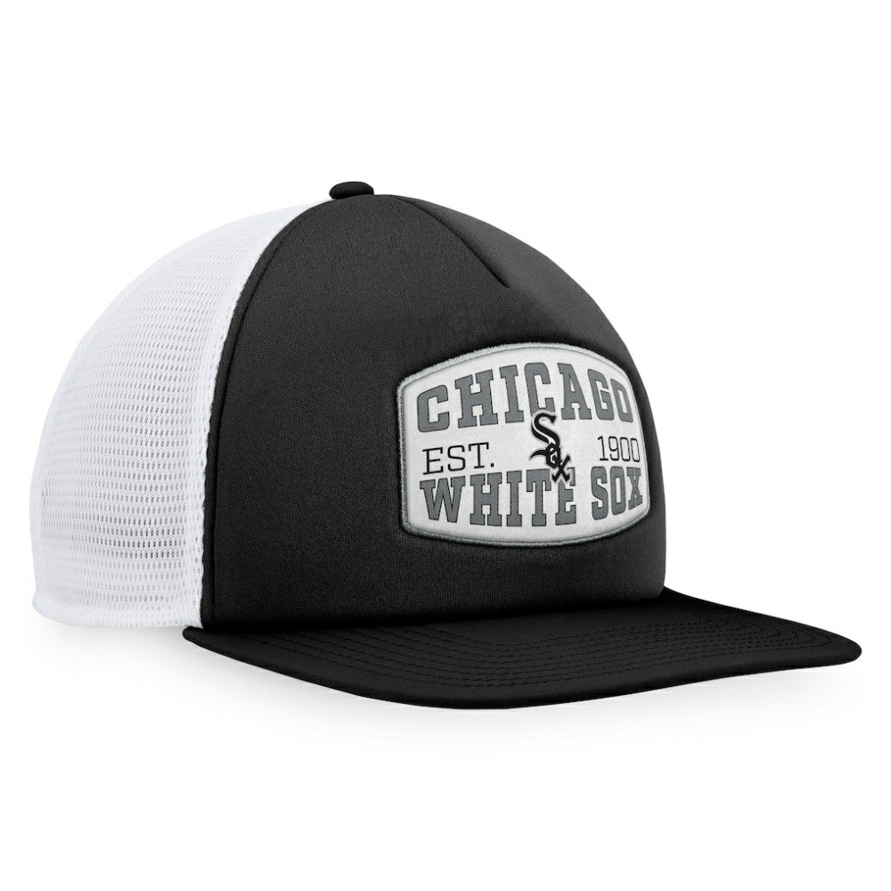 Black Chicago White Sox Fanatics Foam Front Patch Trucker Snapback Hat