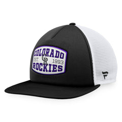 Black Colorado Rockies Fanatics Foam Front Patch Trucker Snapback Hat