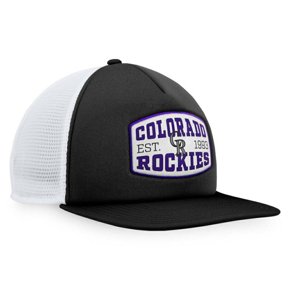 Black Colorado Rockies Fanatics Foam Front Patch Trucker Snapback Hat