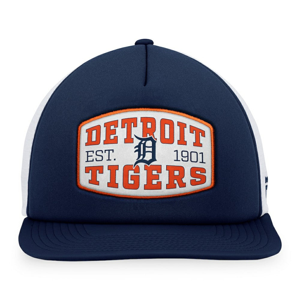 Navy Detroit Tigers Fanatics Foam Front Patch Trucker Snapback Hat