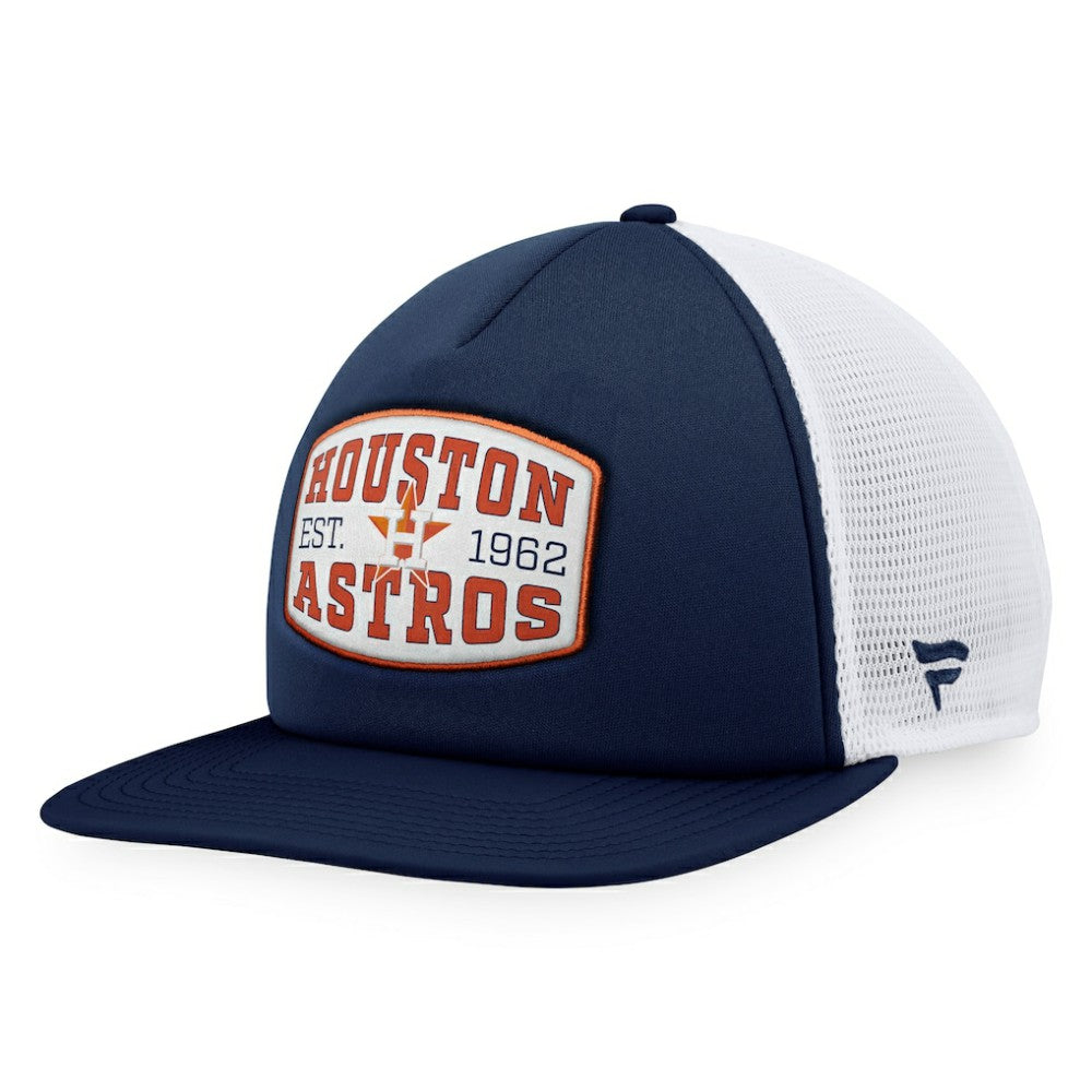 Navy Houston Astros Fanatics Foam Front Patch Trucker Snapback Hat