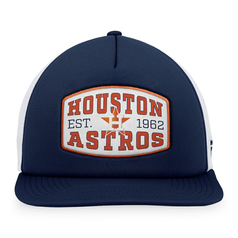 Navy Houston Astros Fanatics Foam Front Patch Trucker Snapback Hat