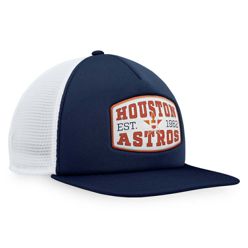 Navy Houston Astros Fanatics Foam Front Patch Trucker Snapback Hat