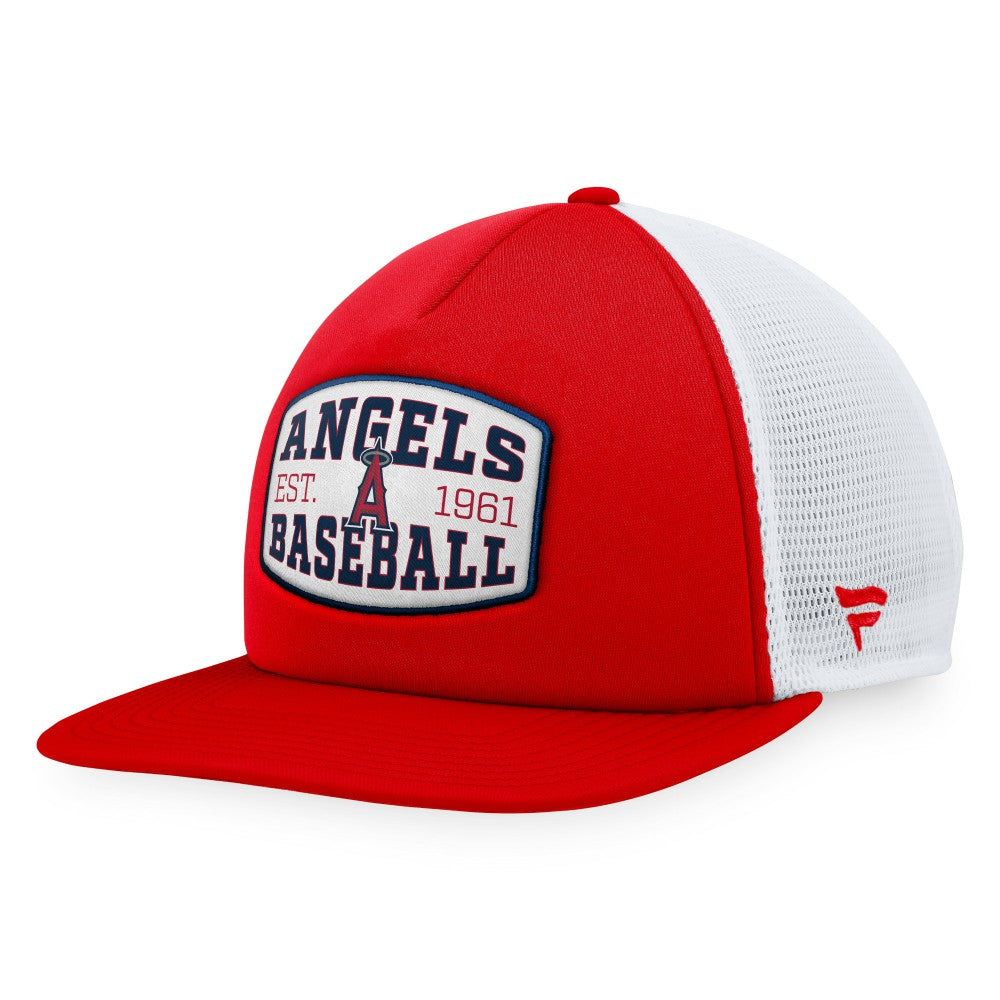 Red Los Angeles Angels Fanatics Foam Front Patch Trucker Snapback Hat