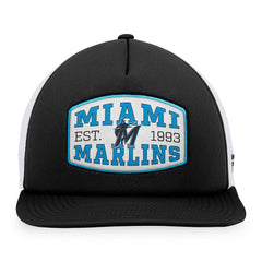 Black Miami Marlins Fanatics Foam Front Patch Trucker Snapback Hat