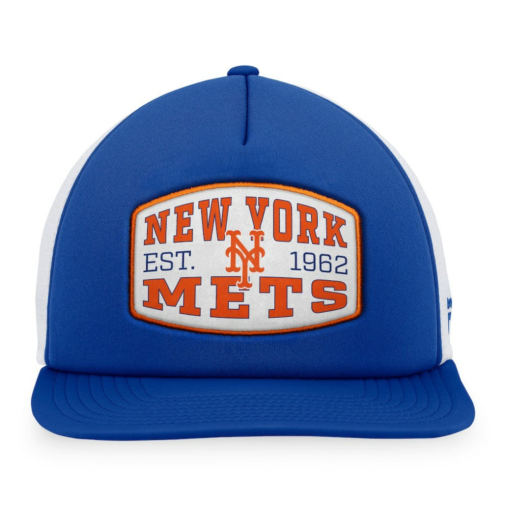 Royal New York Mets Fanatics Foam Front Patch Trucker Snapback Hat