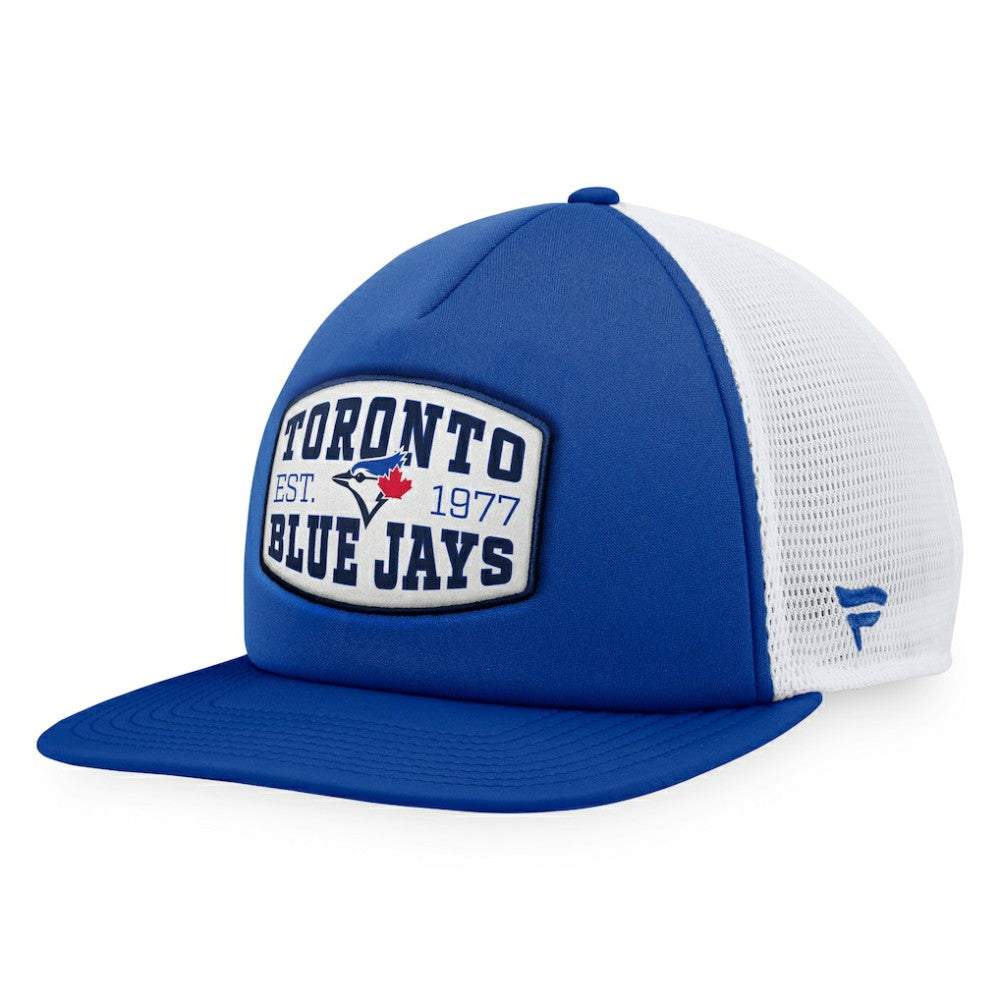 Royal Toronto Blue Jays Fanatics Foam Front Patch Trucker Snapback Hat