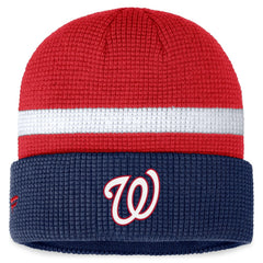 Red Washington Nationals Fanatics Waffle Cuffed Knit Hat