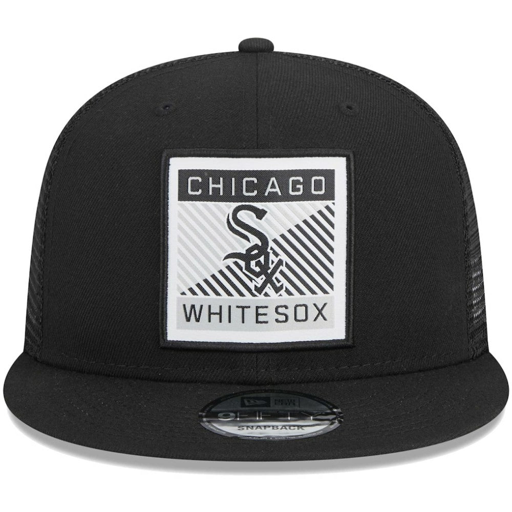 Black Chicago White Sox New Era Scratch Squared Trucker 9FIFTY Snapback Hat