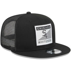 Black Chicago White Sox New Era Scratch Squared Trucker 9FIFTY Snapback Hat