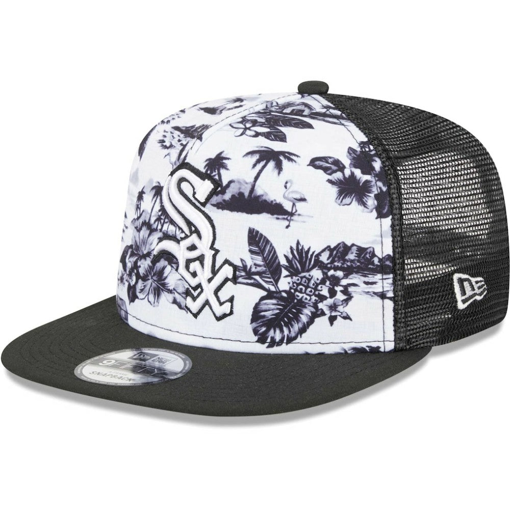 White/Black Chicago White Sox New Era Vacay 2.0 A-Frame Trucker 9FIFTY Snapback Hat