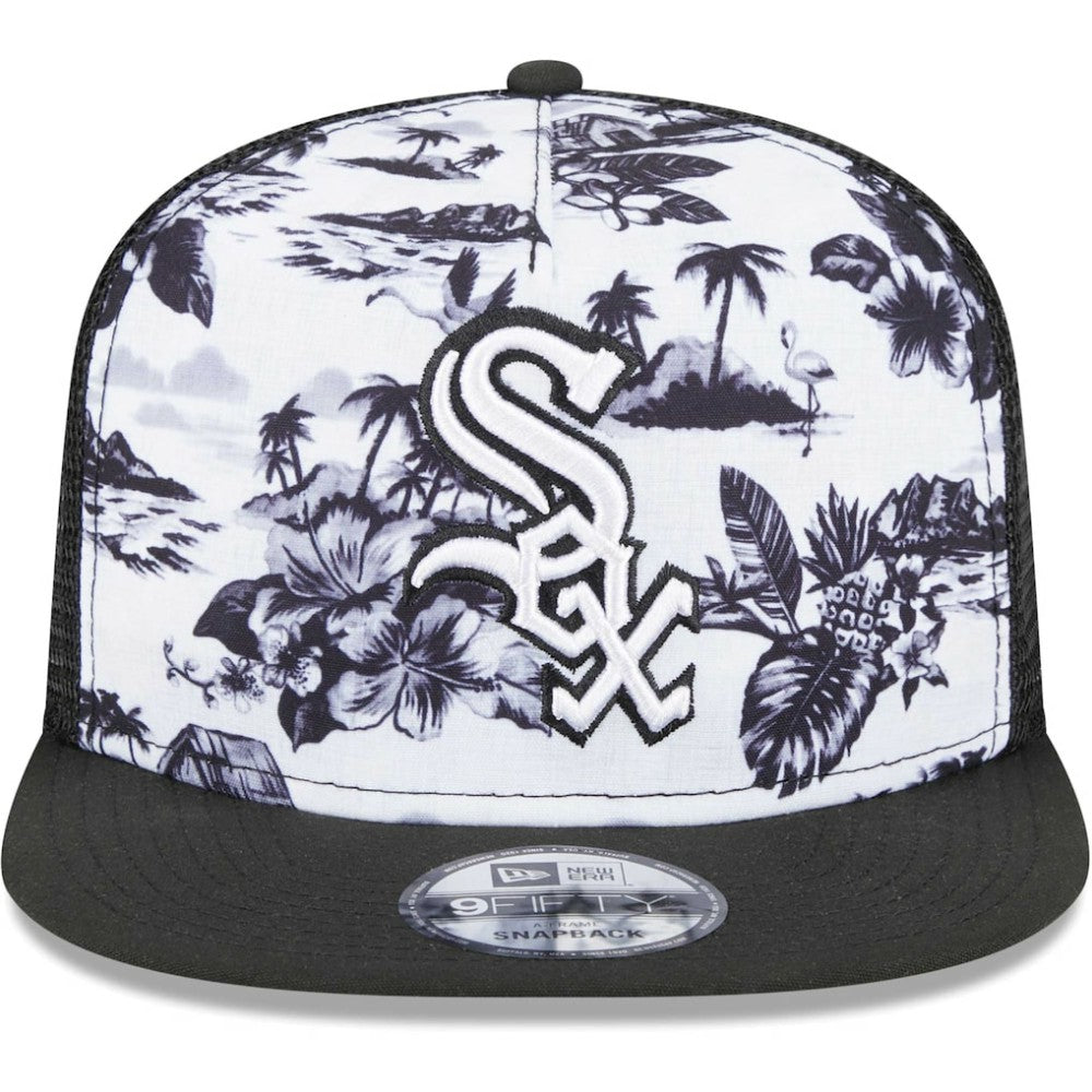 White/Black Chicago White Sox New Era Vacay 2.0 A-Frame Trucker 9FIFTY Snapback Hat