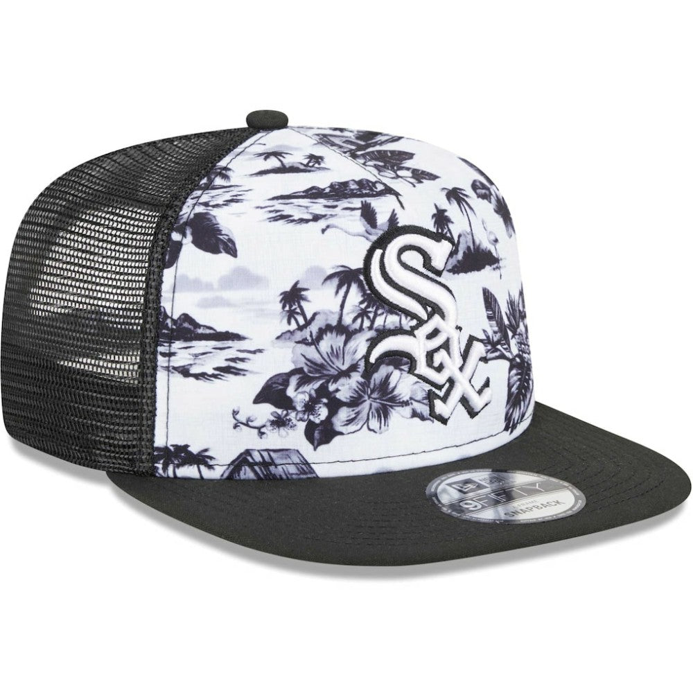 White/Black Chicago White Sox New Era Vacay 2.0 A-Frame Trucker 9FIFTY Snapback Hat