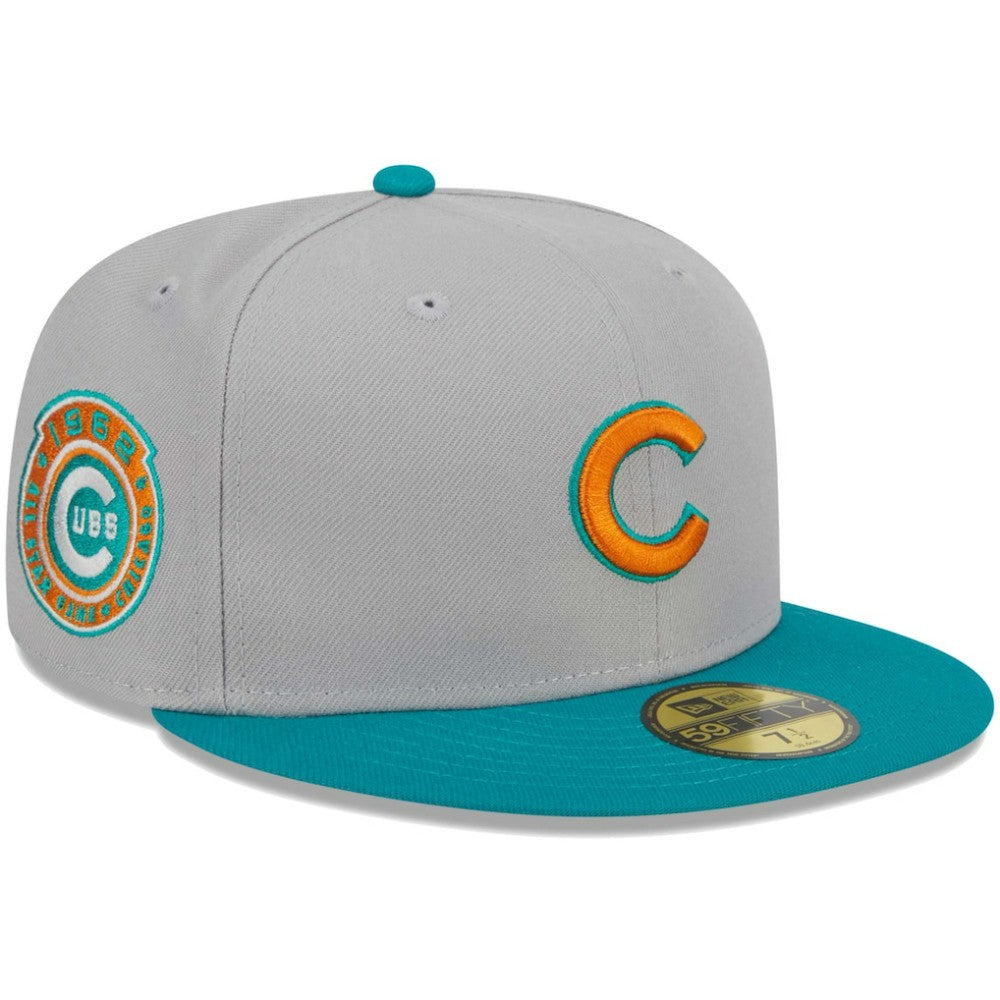 Gray/Teal Chicago Cubs New Era  59FIFTY Fitted Hat
