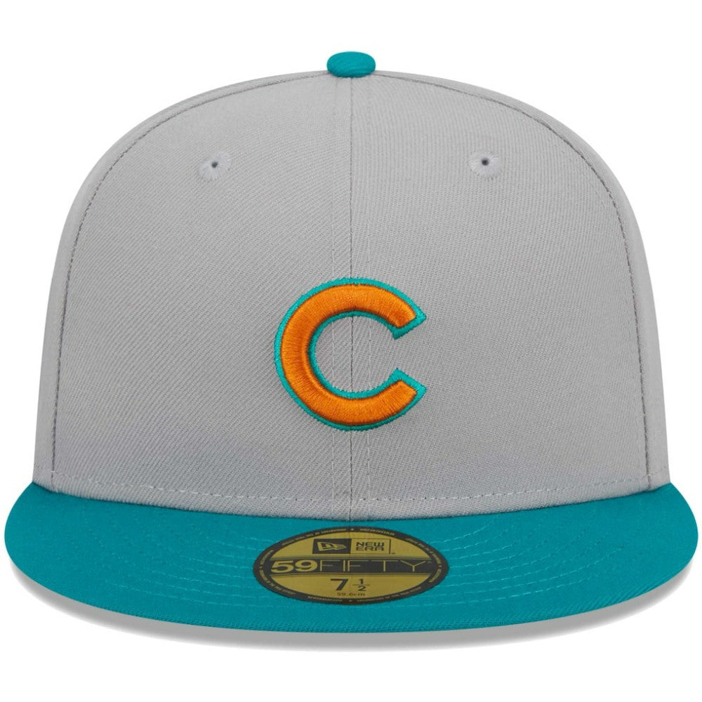 Gray/Teal Chicago Cubs New Era  59FIFTY Fitted Hat