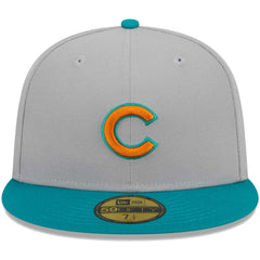Gray/Teal Chicago Cubs New Era  59FIFTY Fitted Hat