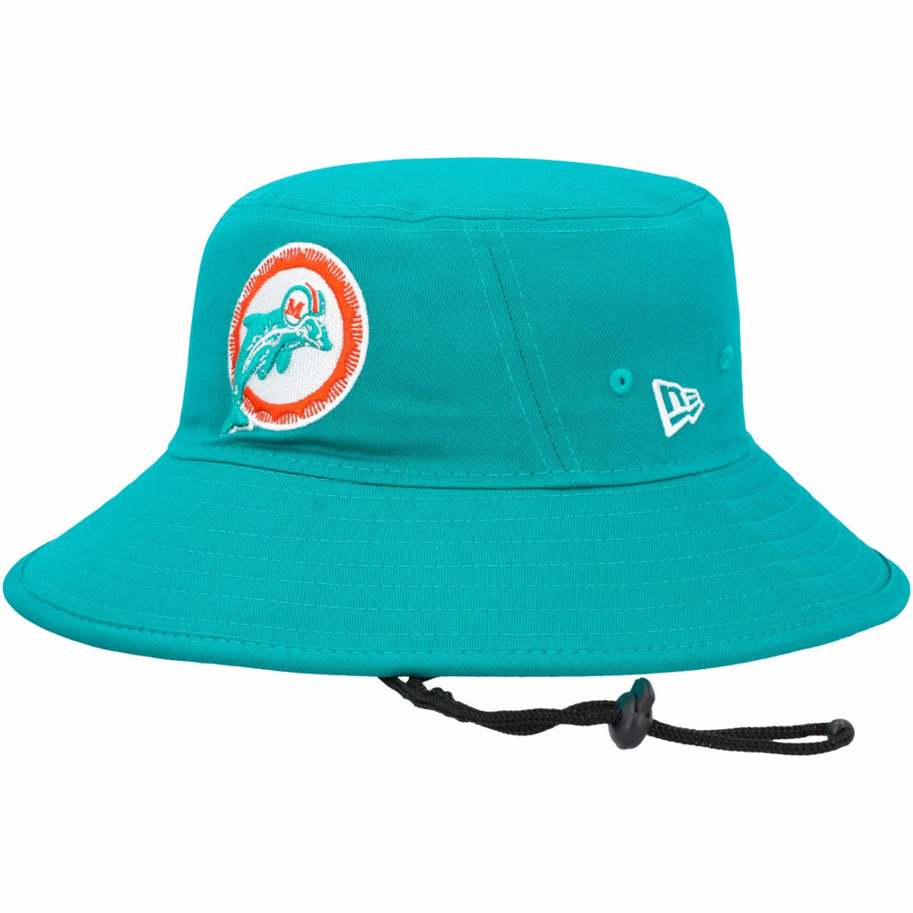 Throwback Logo Main Bucket Hat - Miami Dolphins Hats
