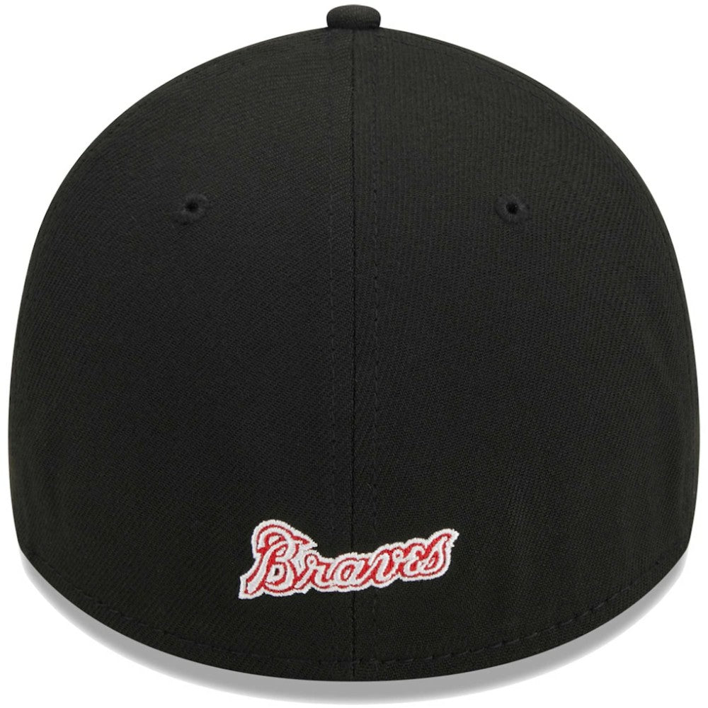 Black Atlanta Braves New Era Logo 39THIRTY Flex Hat