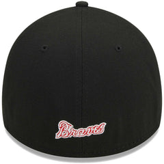 Black Atlanta Braves New Era Logo 39THIRTY Flex Hat