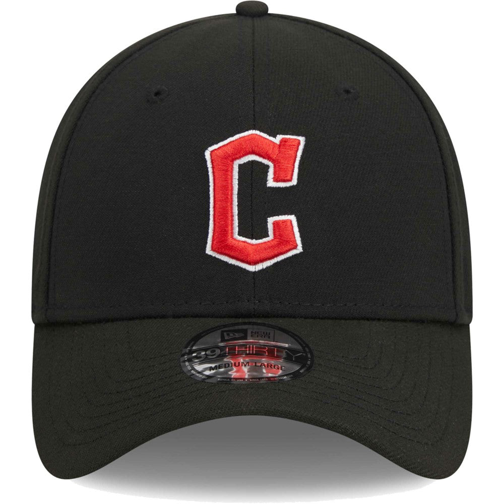 Black Cleveland Guardians New Era Logo 39THIRTY Flex Hat