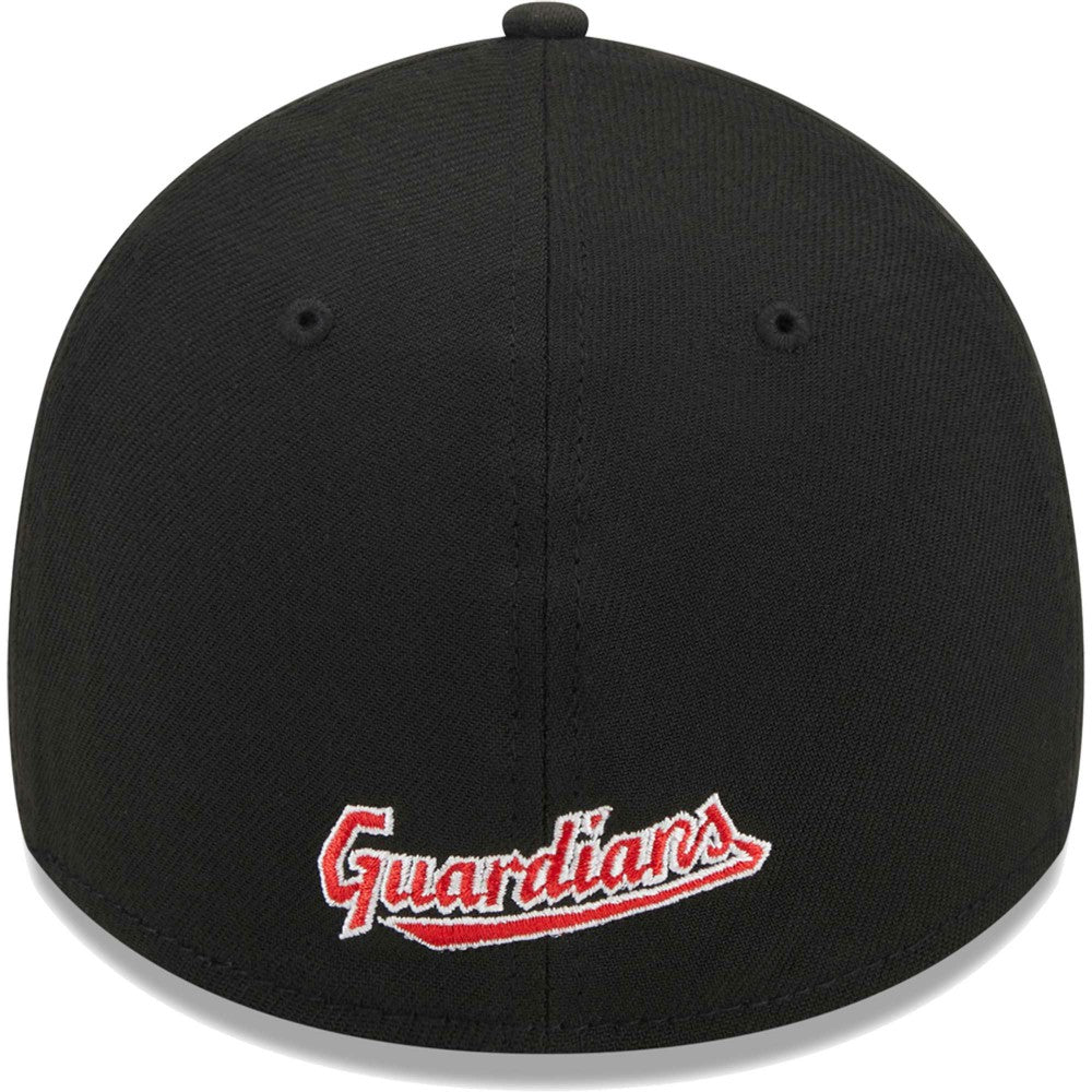 Black Cleveland Guardians New Era Logo 39THIRTY Flex Hat