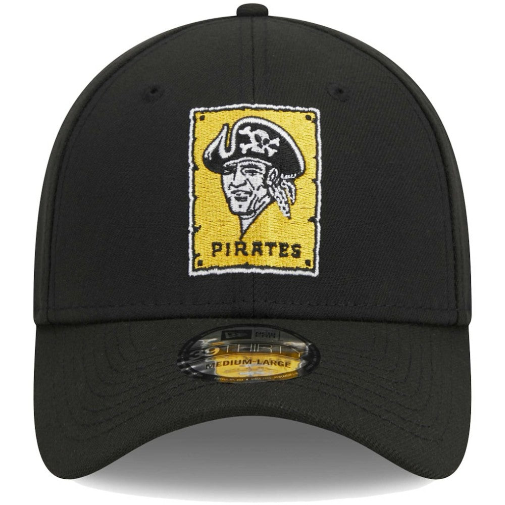 Black Pittsburgh Pirates New Era Logo 39THIRTY Flex Hat