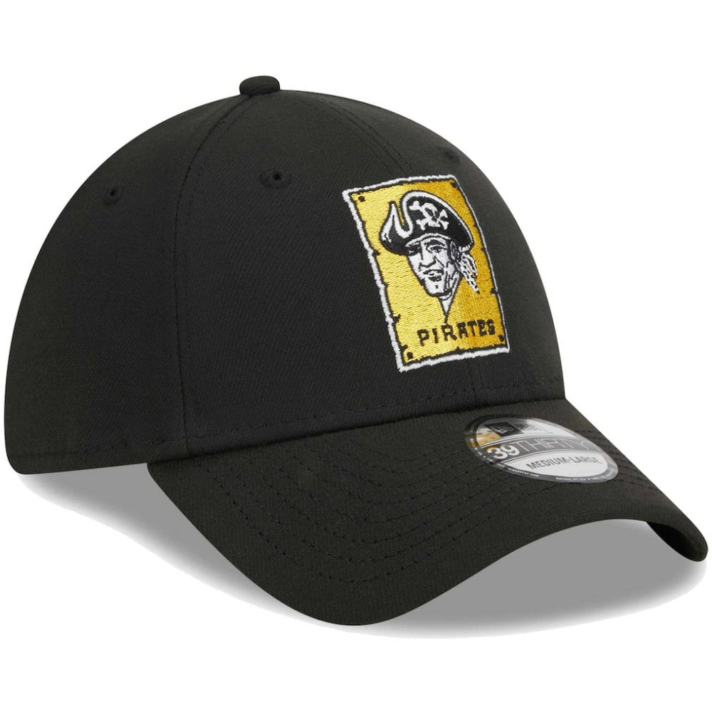 Black Pittsburgh Pirates New Era Logo 39THIRTY Flex Hat