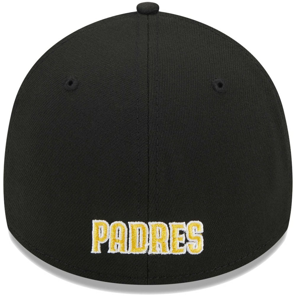 Black San Diego Padres New Era Logo 39THIRTY Flex Hat