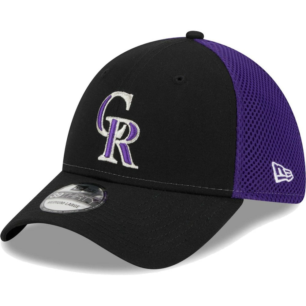 Black Colorado Rockies New Era Team Neo 39THIRTY Flex Hat