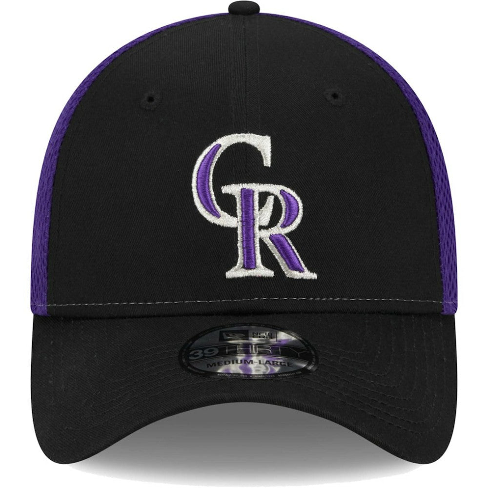 Black Colorado Rockies New Era Team Neo 39THIRTY Flex Hat