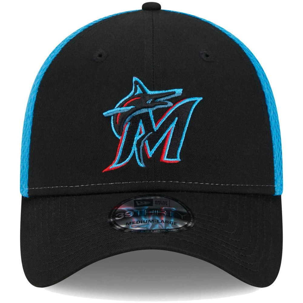 Black Miami Marlins New Era Team Neo 39THIRTY Flex Hat