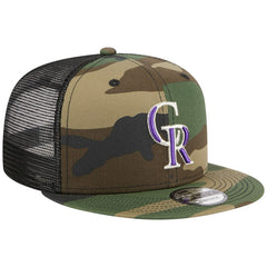Camo Colorado Rockies New Era Woodland Camo Trucker 9FIFTY Snapback Hat
