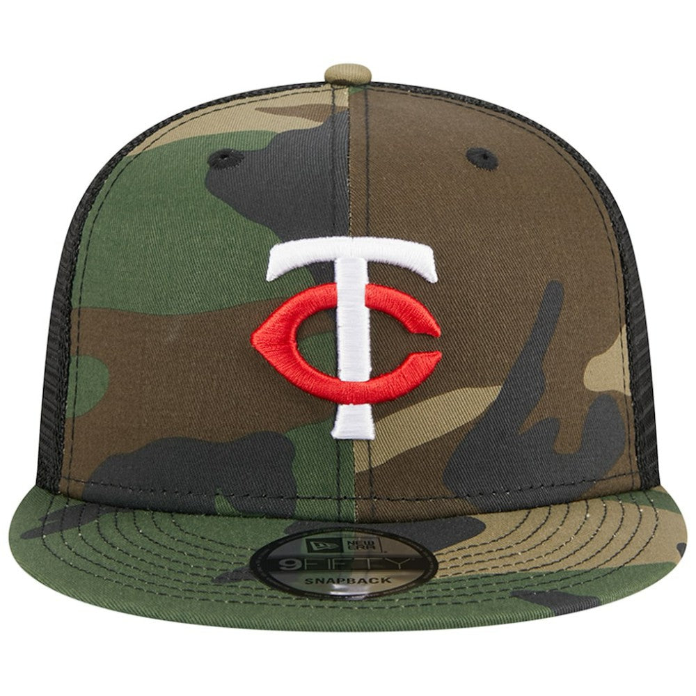 Camo Minnesota Twins New Era Woodland Camo Trucker 9FIFTY Snapback Hat