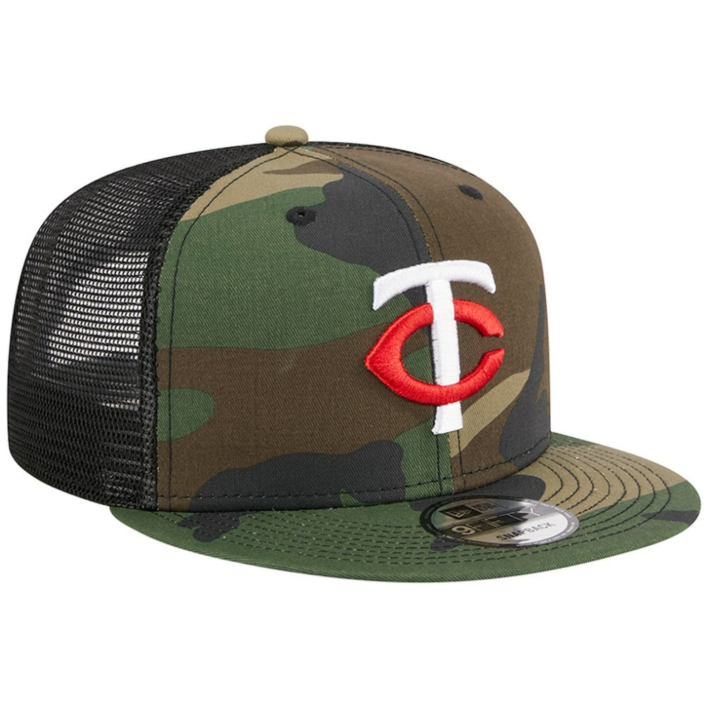 Camo Minnesota Twins New Era Woodland Camo Trucker 9FIFTY Snapback Hat