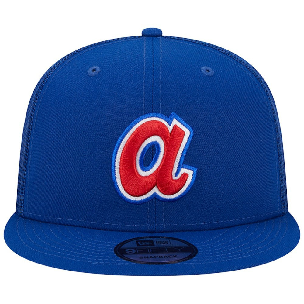 Royal Atlanta Braves New Era Cooperstown Collection Team Color Trucker 9FIFTY Snapback Hat