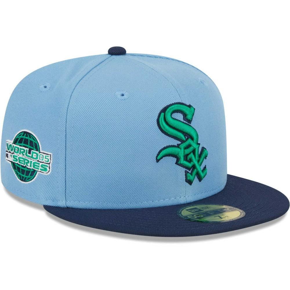 Light Blue/Navy Chicago White Sox New Era Green Undervisor 59FIFTY Fitted Hat